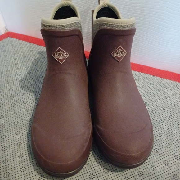 Muck Boots Ankle Boots Size 10 Rum Raisin/Tweed Herringbone bioDEWIX Dry New - Picture 11 of 17